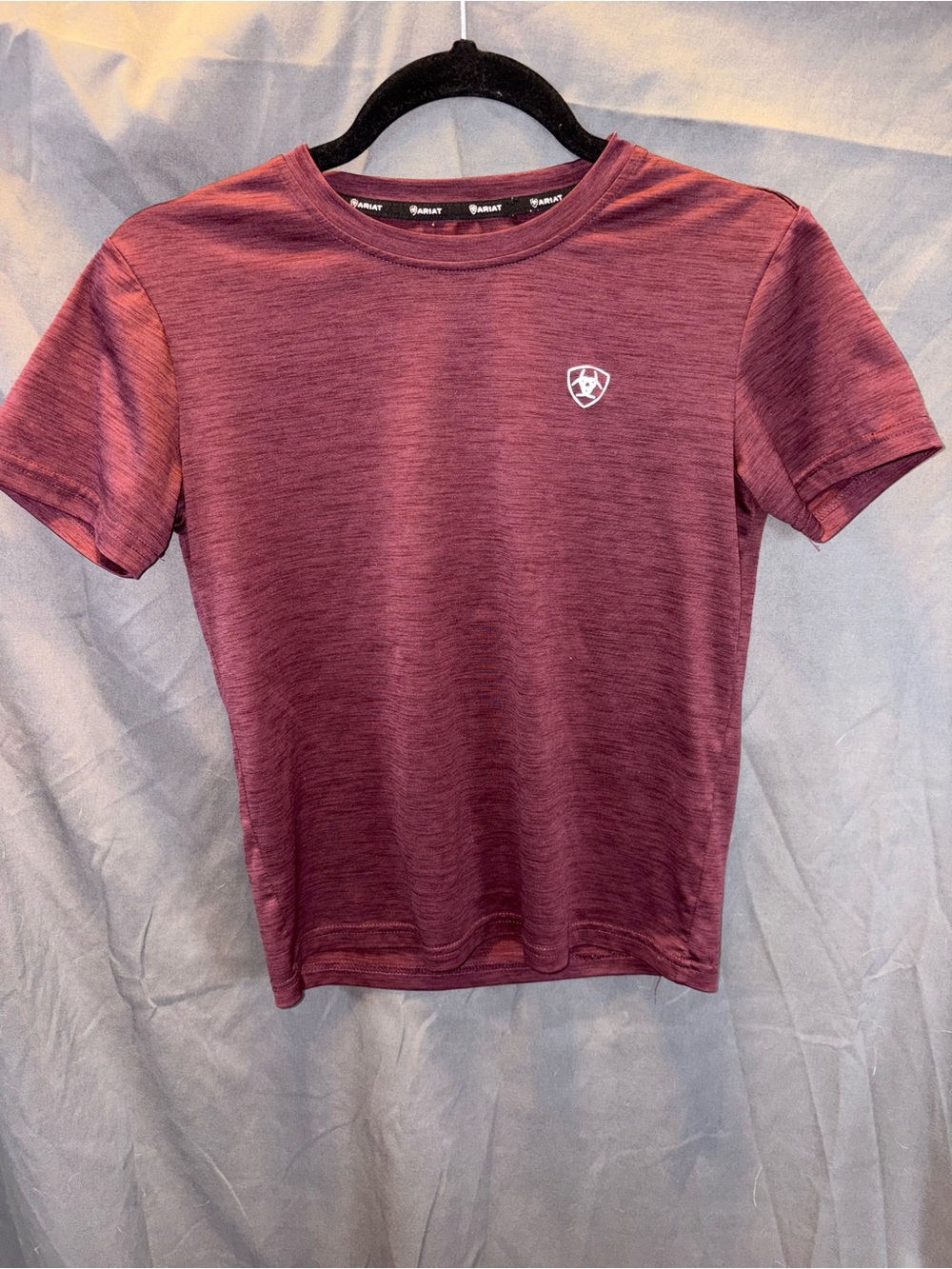 Ariat Kids Short Sleeve Performance Tee - Burgundy Heather Size Medium